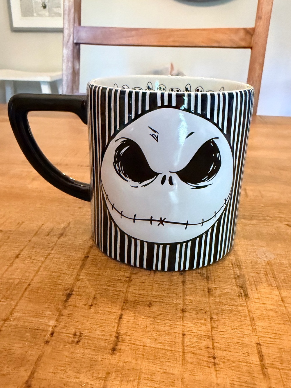 4.5” Jack Skellington Ceramic mug nightmare before Christmas Disney parks B&W